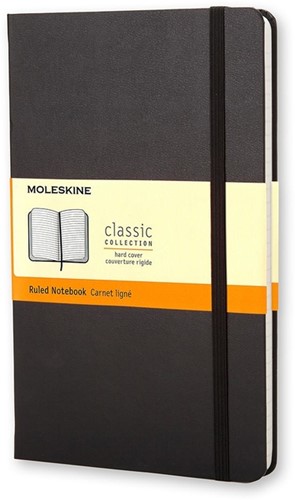 Notitieboek Moleskine pocket 90x140mm lijn hard cover zwart