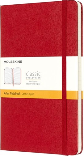 Notitieboek Moleskine large 130x210mm lijn hard cover  rood