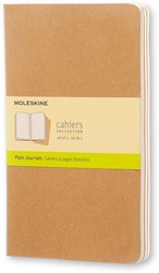 Schrift Moleskine 130x210mm blanco 160 pagina's 70gr kraft set à 3 stuks