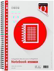 Collegeblok Quantore A4 ruit 5mm 23-gaats 100 vel 70gr