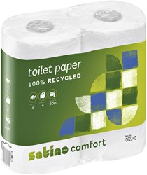 Toiletpapier Satino Comfort 2-laags 200vel wit 4rollen