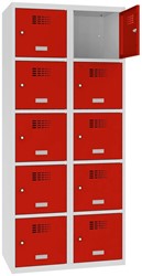 Lockerkast SUS 425W, met 10 lockers, afmeting locker 1800 x 800 x 500 mm, 