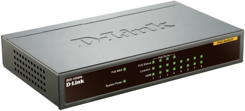 D-Link DES-1008PA netwerk-switch Unmanaged Fast Ethernet (10/100) Power over Ethernet (PoE) Zwart-2
