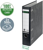 Ordner Leitz 1092 giro-bank met dubbele mechaniek 75mm karton A4 zwart-1