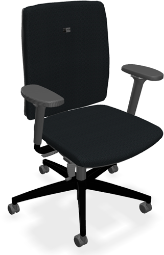 Viasit Linea NPR-NL bureaustoel inclusief 4D armleggers en zitdiepteinstelling - Zwart - Antraciet 10/1115