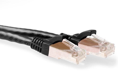 ACT RJ-45/RJ-45, Cat.6a, 0.5m netwerkkabel Zwart 0,5 m Cat6a