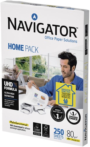 Kopieerpapier Navigator Homepack A4 80gr wit 250 vel