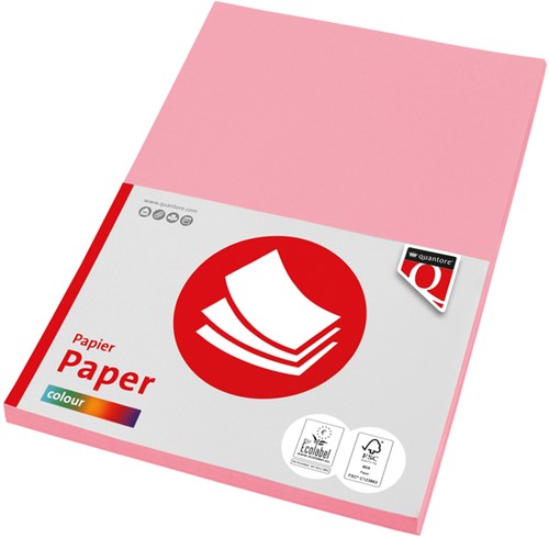 Kopieerpapier Quantore Colour A4 80gr lichtroze 100 vel