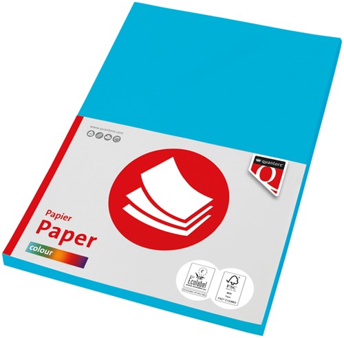 Kopieerpapier Quantore Colour A4 80gr azuurblauw 100 vel