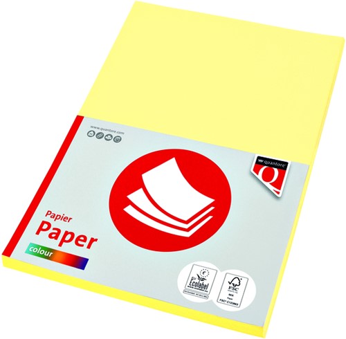 Kopieerpapier Quantore Colour A4 160gr kanariegeel 50vel