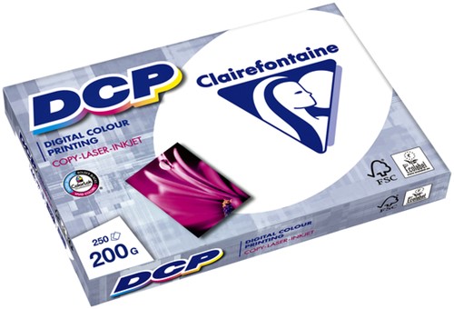 Laserpapier Clairefontaine DCP A4 200gr wit 250 vel