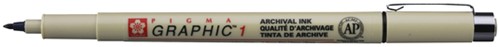 Fineliner Sakura Pigma Graphic 1 1.0mm zwart-6
