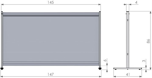 Bureauscherm Nobo doorzichtig PVC 1470x860mm-1