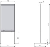 Scheidingswand Nobo vrijstaand doorzichtig PVC 78x206cm-2