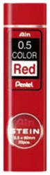 Potloodstift Pentel 0.5mm HB rood koker à 20 stuks