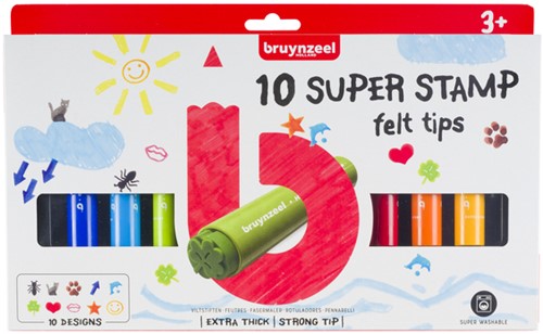 Stempel Bruynzeel Kids Super Stamp set à 10 kleuren