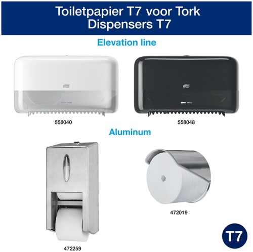 Toiletpapier Tork T7 hulsloos advanced mid-size 2-laags 900vel wit 472199-3