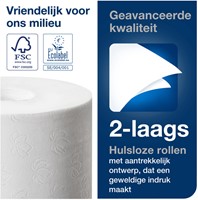 Toiletpapier Tork T7 hulsloos advanced mid-size 2-laags 900vel wit 472199-2