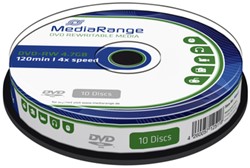 DVD-RW MediaRange 4.7GB|120min 4x speed, 10 stuks