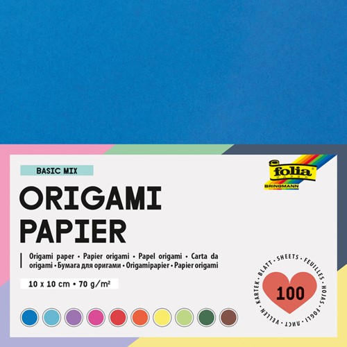 Origami papier Folia 70gr 10x10cm 100 vel assorti kleuren-2