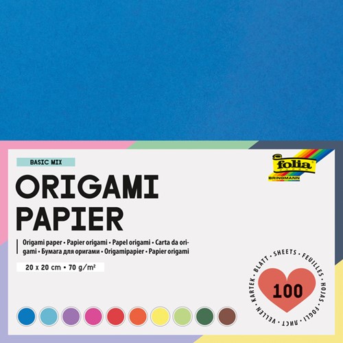 Origami papier Folia 70gr 20x20cm 100 vel assorti kleuren-1