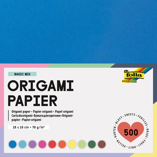 Origami papier Folia 70gr 15x15cm 500 vel assorti kleuren-2