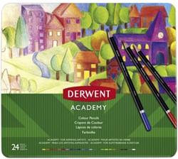 Kleurpotloden Derwent Academy blik à 24 stuks assorti