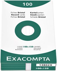 Systeemkaart Exacompta 100x150mm  lijn wit