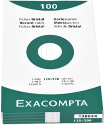 Systeemkaart Exacompta 125x200mm lijn wit