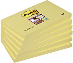 Memoblok Post-it 655 Super Sticky 76x127mm geel 6 stuks