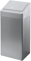 Afvalbak Euro Products zelfsluitend 50 liter zilver 438495