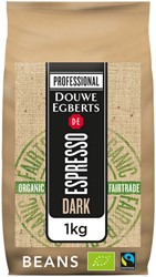 Koffie Douwe Egberts espresso bonen dark roast Organic & Fairtrade 1000gr