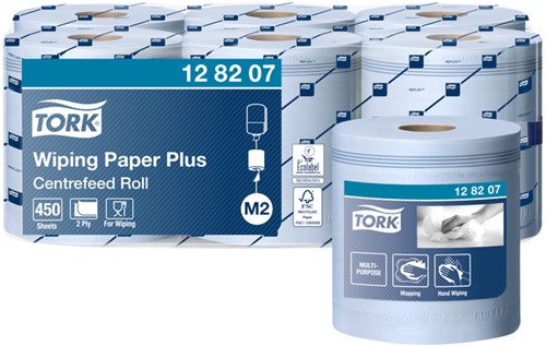 Poetspapier Tork M2 Plus Advanced 2-laags 158m blauw 128207