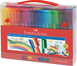Kleurstift Faber-Castell Connector koffer à 60 stuks assorti