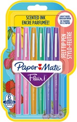 Fineliner Paper Mate Flair met geur blister à 6 kleuren