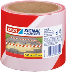 Waarschuwings- en markeerlint tesa® Signal 80mmx100m rood-wit