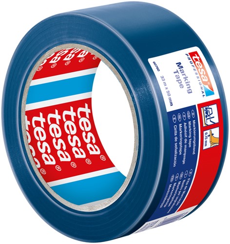 Markeringstape Tesa 60760 PVC 50mmx33m blauw-2