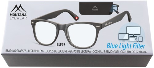 Leesbril Montana blue light filter +2.50 dpt zwart-2