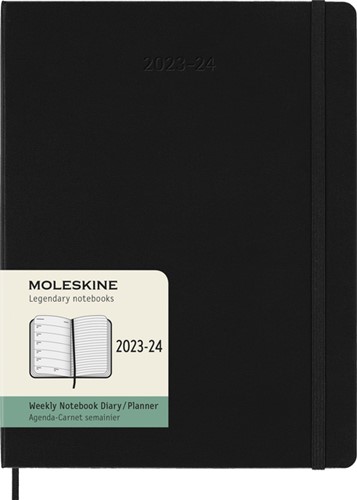 Agenda 2023/2024 Moleskine 18M Planner Weekly 7dag/1pagina extra large 190x250mm hard cover black
