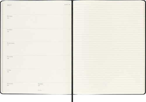 Agenda 2023/2024 Moleskine 18M Planner Weekly 7dag/1pagina extra large 190x250mm hard cover black-1