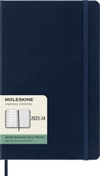 Agenda 2023/2024 Moleskine 18M Planner Weekly 7dag/1pagina large 130x210mm hard cover saffier blauw