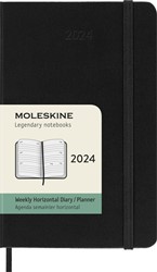 Agenda 2024 Moleskine 12M Planner Weekly 7dag/2pagina's pocket 140x90mm hard cover black