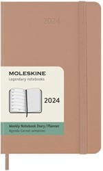 Agenda 2024 Moleskine 12M Planner Weekly 7dag/1pagina pocket 90x140mm hard cover sand brown