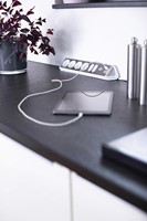 Stekkerdoos Brennenstuhl bureau Estilo 6 voudig inclusief 2 USB 200cm wit/zilver-3