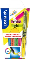 Markeerstift PILOT friXion light assorti set à 6 stuks