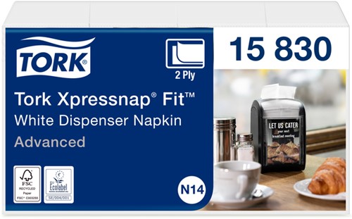 Servet Tork N14 Xpressnap Fit Advanced multifold 2-laags 213x165mm 720 vel wit 15830