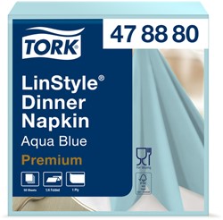 Servetten Tork 478880 LinStyle Dinner 39x39cm blauw 50st