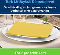 Dinnerservetten Tork LinStyle® 1/4-vouw 1-laags 50st mosterdgeel 478882-2