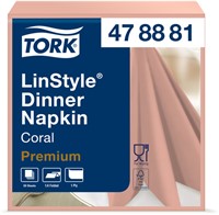 Dinnerservet Tork LinStyle® 1/4-vouw 1-laags 50st koraalrood