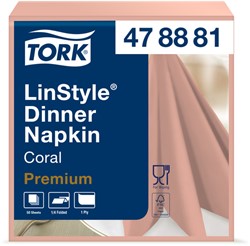 Servetten Tork 478881 LinStyle Dinner 39x39cm koraal 50st